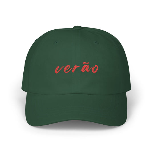 verão embroidered script Dad Cap | summer Portuguese hat