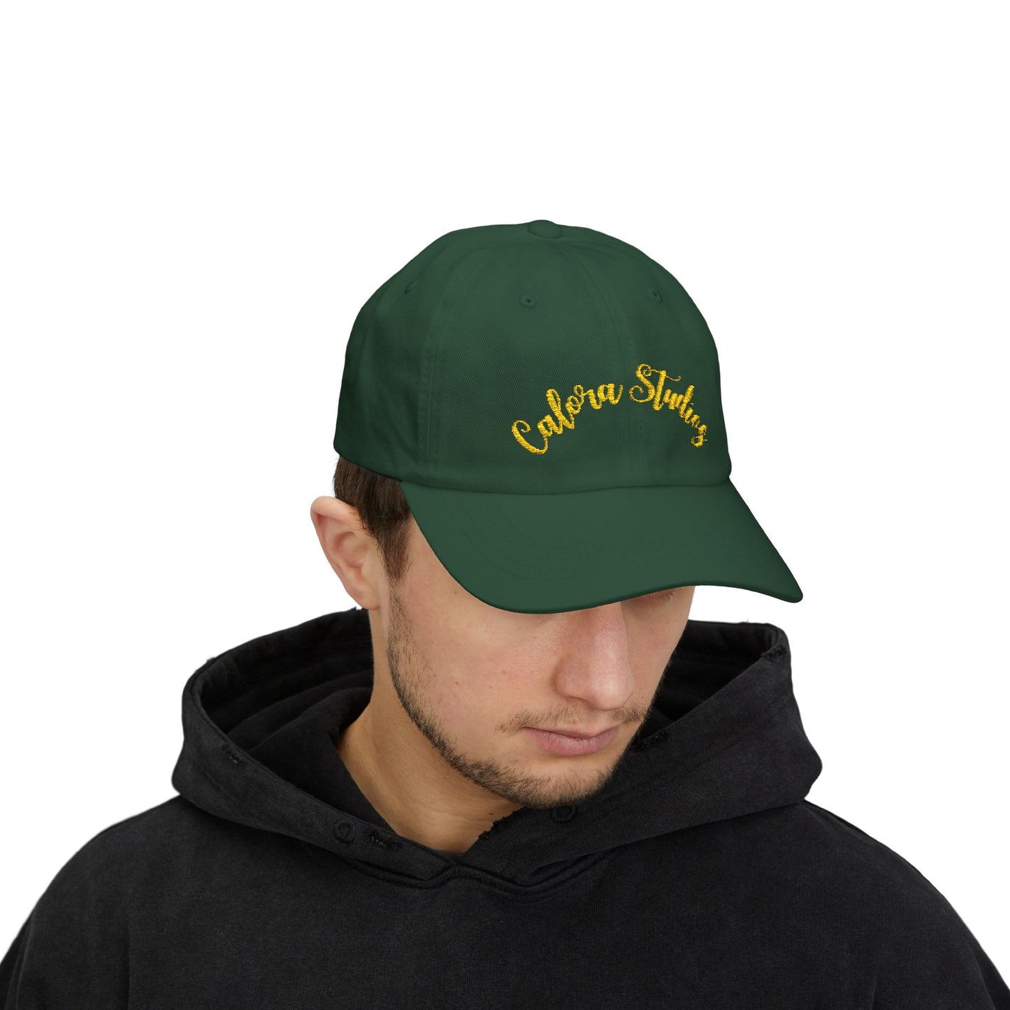Gold Script Logo Classic Dad Cap | Embroidered Baseball Hat