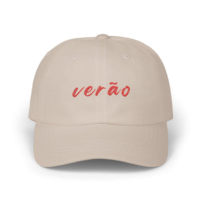 verão embroidered script Dad Cap | summer Portuguese hat